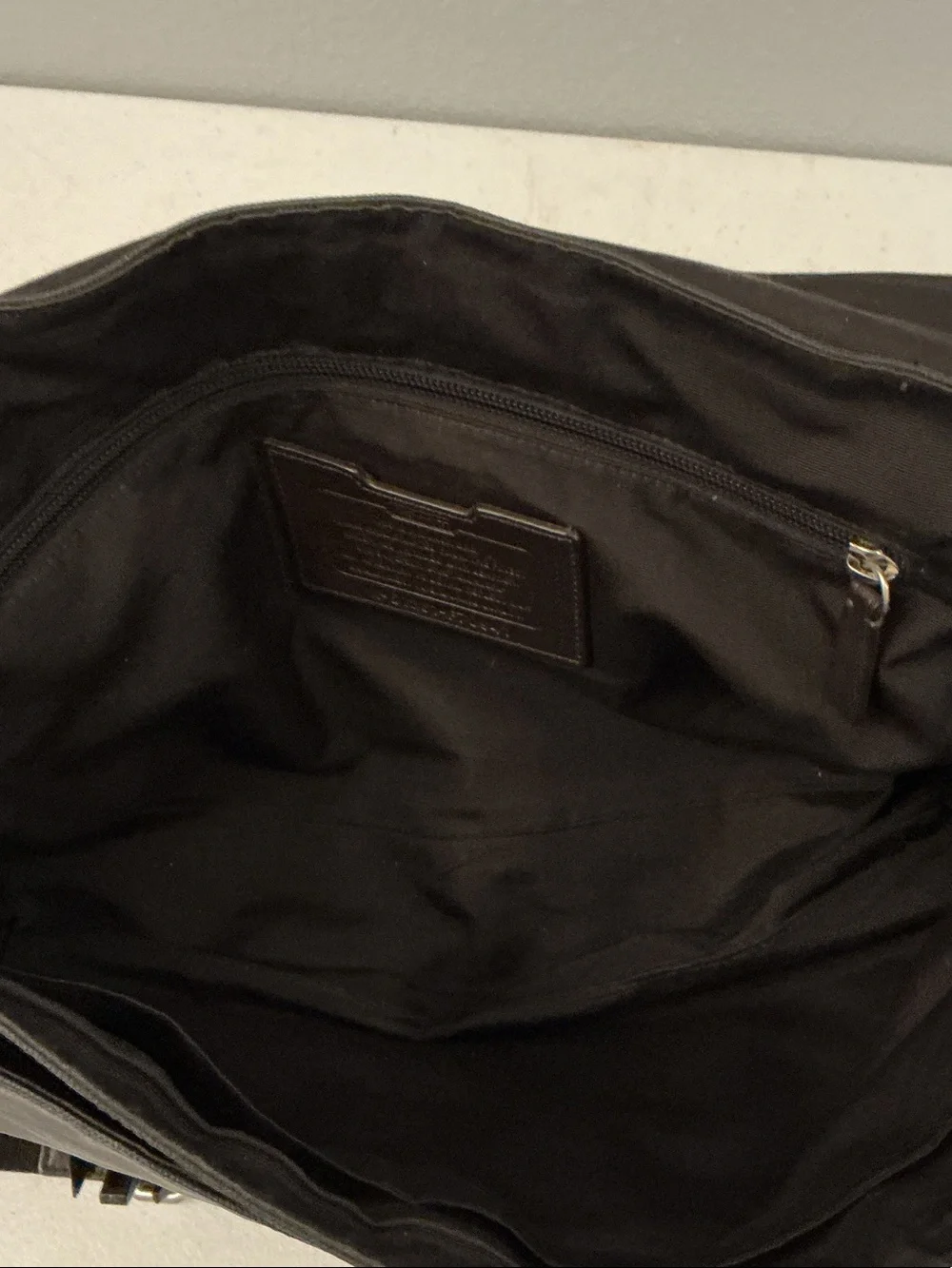 Coach Men's Black Messenger Bag with Camo Trim